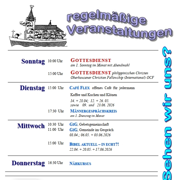 2026 04 06 regelmassige Veranstaltungen